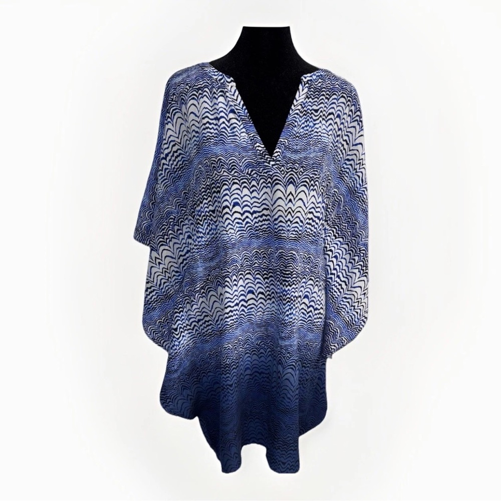 Trina Turk Blue and White Swim Coverup
